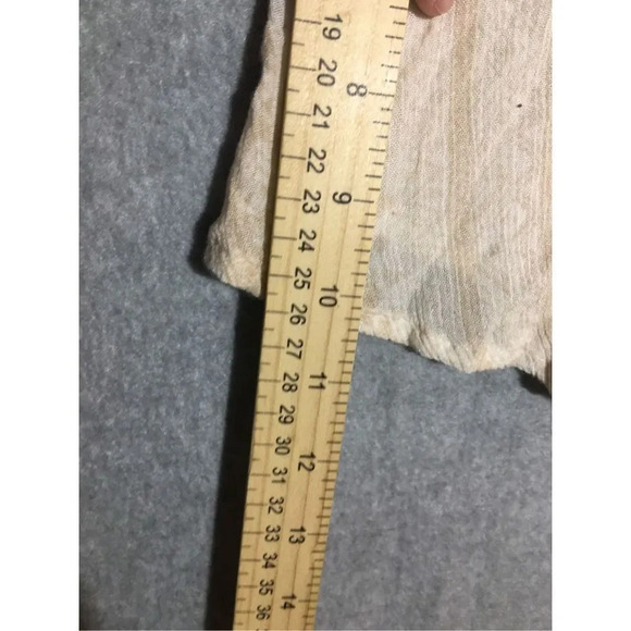 Womens Ecote Blouse V Neck Cropped Embroidery Tie Front Colorful Tan Boho - Picture 3 of 6